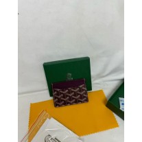 Goyard Burgundy Chevron Print Coated Canvas Card Holder