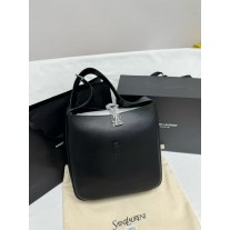 Saint Laurent Patent Small Le 5 A 7 Supple Hobo Black