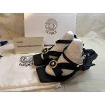  Versace Gianni Ribbon 6cm Satin Sandals | Black