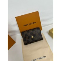 Louis Vuitton Damier Ebene Portefeuille Victorine Red Brow