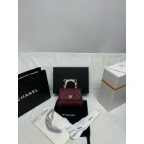 Chanel Mini Lizard-Trimmed Coco Handle Bag