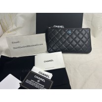 CHANEL Caviar Quilted Cosmetic Case Black