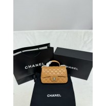 Chanel Mini Top Handle Brown