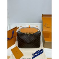 Louis Vuitton Monogram Slouchy PM Shoulder Bag Brown
