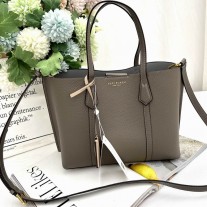 Tory Burch Small Perry Triple-Compartment Tote Bag Gray