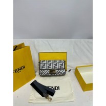 Fendi Wallet On Chain Baguette Fabric Blue 