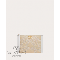 cheap knokcoff valentino canada outlet Embroidered Vlogo Signature Pouch for Woman in Natural/white