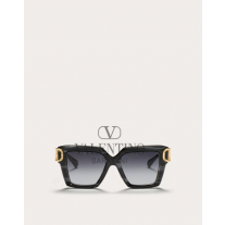 Buy fake valentino canada outlet I - Squared Acetate Vlogo Frame for Woman in Black/gradient Gray