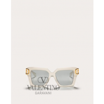 Knock off valentino canada store I - Squared Acetate Vlogo Frame for Woman in Ivory/silver