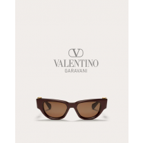 Buy fake valentino canada outlet Ii - Cat Eye Acetate Vlogo Frame for Woman in Maroon/dark Brown