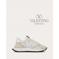 fakes valentino Ottawa Lace And Mesh Lacerunner Sneaker for Woman in White