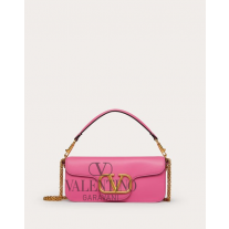 Knock off valentino canada store Locò Calfskin Shoulder Bag for Woman in Pink