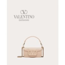 replicas valentino canada Locò Calfskin Shoulder Bag for Woman in Powder Rose