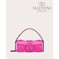 Buy replica Valentino toronto Locò Shoulder Bag With Applique Flowers for Woman in Pink Pp