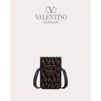 Real quality fake valentino canada Loco' Toile Iconographe Cross Body Mini Bag for Man in Fondantblack