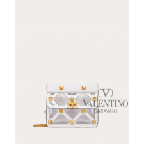 Buy replica Valentino toronto Medium Bag With Roman Stud Chain In Polymer Material for Woman in Transparent/optical White