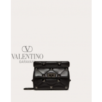 Knockoff valentino Ottawa Medium Roman Stud The Shoulder Bag In Nappa With Chain And Tone-on-tone Studs for Woman in Black