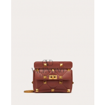 fakes valentino Ottawa Medium Roman Stud The Shoulder Bag In Nappa With Chain for Woman in Gingerbread