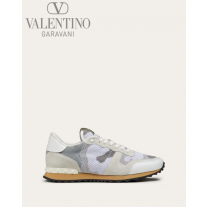 fakes valentino Ottawa Mesh Fabric Camouflage Rockrunner Sneaker for Man in White/beige