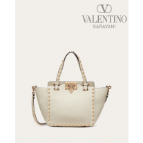 Replica valentino yorkdale toronto Mini Rockstud Grainy Calfskin Bag for Woman in Light Ivory