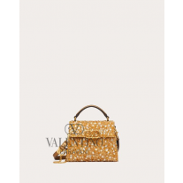 cheap fake valentino canada store Mini Vsling Handbag With 3d Embroidery for Woman in Bronzed Gold