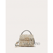 Knockoff valentino Ottawa Mini Vsling Handbag With 3d Embroidery for Woman in Silver
