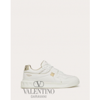 cheap fake valentino canada store One Stud Low-top Sneaker In Nappa Leather for Man in White/platinium