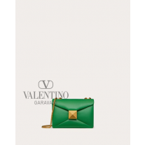 AAA quality fake valentino canada sale One Stud Nappa Bag With Chain for Woman in Ultra Green