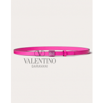 high quality fake valentino canada sale One Stud Shiny Calfskin Belt 12mm for Woman in Pink Pp