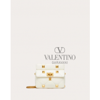 Discount valentino canada locations Online Exclusive Small Roman Stud The Shoulder Bag In Nappa With Chain for Woman in Ivory