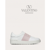 Top quality cheap valentino canada online Open Sneaker In Calfskin Leather for Woman in White/water Rose