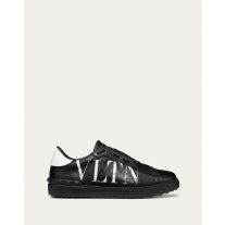 high quality fake valentino canada sale Open Sneaker With Vltn Print for Man in Black/white