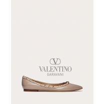 Buy fake valentino canada outlet Patent Rockstud Ballet Flat for Woman in Poudre