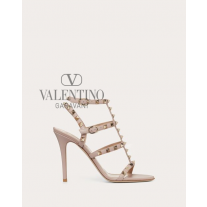 replicas valentino canada Rockstud Calfskin Ankle Strap Sandal 100 Mm for Woman in Poudre