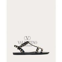Buy fake valentino canada outlet Rockstud Flat Rubber Sandal for Woman in Black