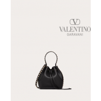 cheap knokcoff valentino canada outlet Rockstud Grainy Calfskin Bucket Bag for Woman in Black