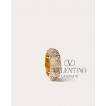 replicas valentino canada Rockstud Metal Ring With Swarovski ® Crystals for Woman in Gold