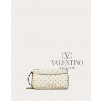 Shop replica valentino canada yorkdale Rockstud Spike Calfskin Shoulder Bag for Woman in Ivory