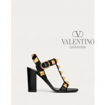 Top quality cheap valentino canada online Roman Stud Calfskin Sandal 90 Mm for Woman in Black