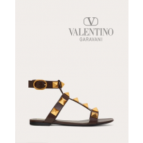 Buy replica Valentino toronto Roman Stud Flat Calfskin Sandal for Woman in Fondant