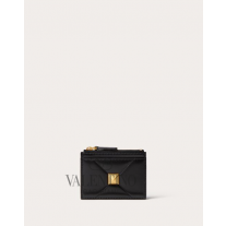 copy valentino canada yorkdale Roman Stud Nappa Leather Coin Purse With Zipper for Woman in Black