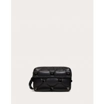 Knockoff valentino Ottawa Roman Stud Nappa Leather Crossbody Bag for Man in Black