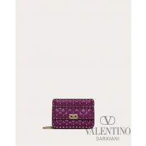 Buy fake valentino canada outlet Small Nappa Rockstud Spike Bag for Woman in Prune