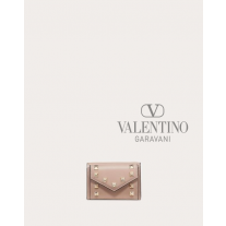Buy replica Valentino toronto Small Rockstud Calfskin Wallet for Woman in Poudre