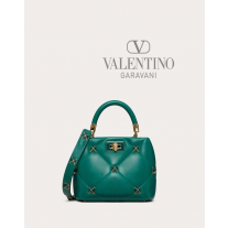 AAA quality fake valentino canada sale Small Roman Stud The Handle Bag In Nappa With Enameled Studs for Woman in Jungle