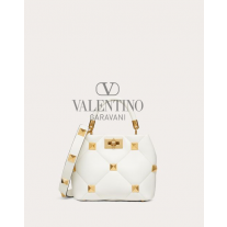 cheap knokcoff valentino canada outlet Small Roman Stud The Handle Bag In Nappa for Woman in Ivory