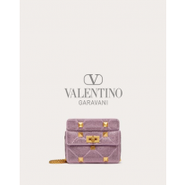 reps valentino canada locations Small Roman Stud The Shoulder Bag With Chain And Rhinestones for Woman in Wisteria