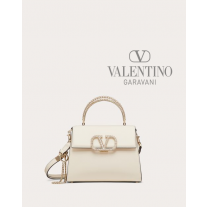 cheap fake valentino canada store Small Vsling Calfskin Handbag With Jewel Handle for Woman in Light Ivory