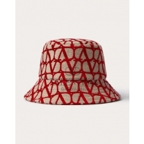 imitation valentino canada stores Toile Iconographe Bucket Hat for Woman in Beige/red
