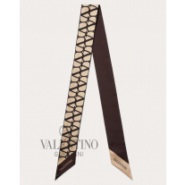 cheap fake valentino canada store Toile Iconographe Silk Bandeau Scarf for Woman in Beige/black
